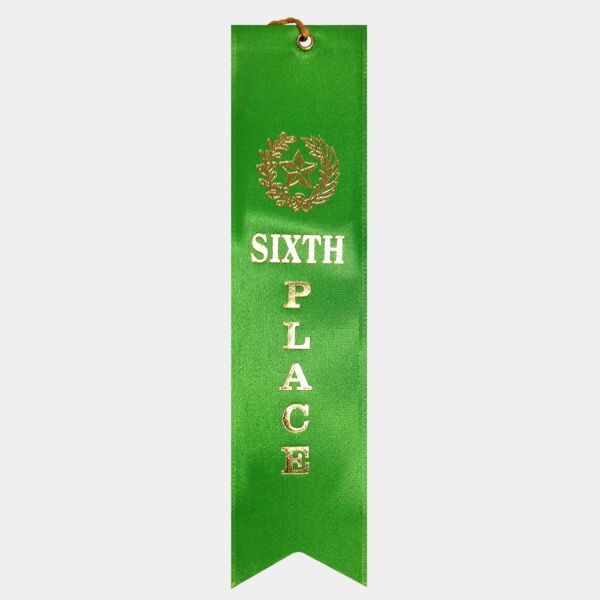 Sixth Place Premium Event Ribbon with Card & String Thumbnail
