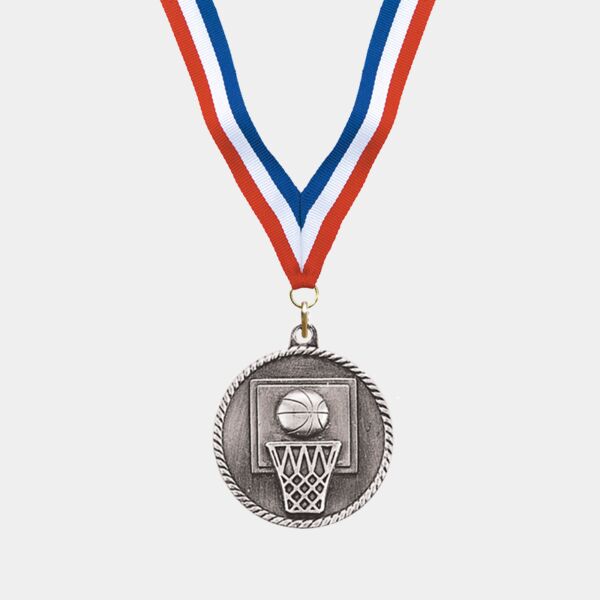 Silver Basketball Award Medal Thumbnail
