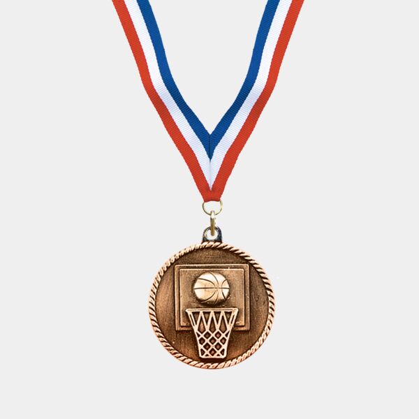 Bronze Basketball Award Medal Thumbnail