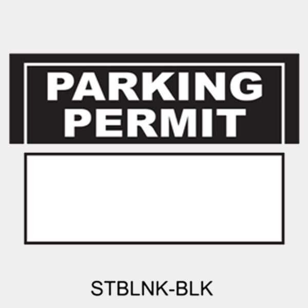Write-On Blank Parking Black Permits Thumbnail