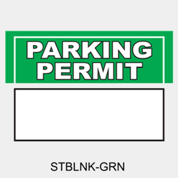 Write-On Blank Parking Green Permits Thumbnail